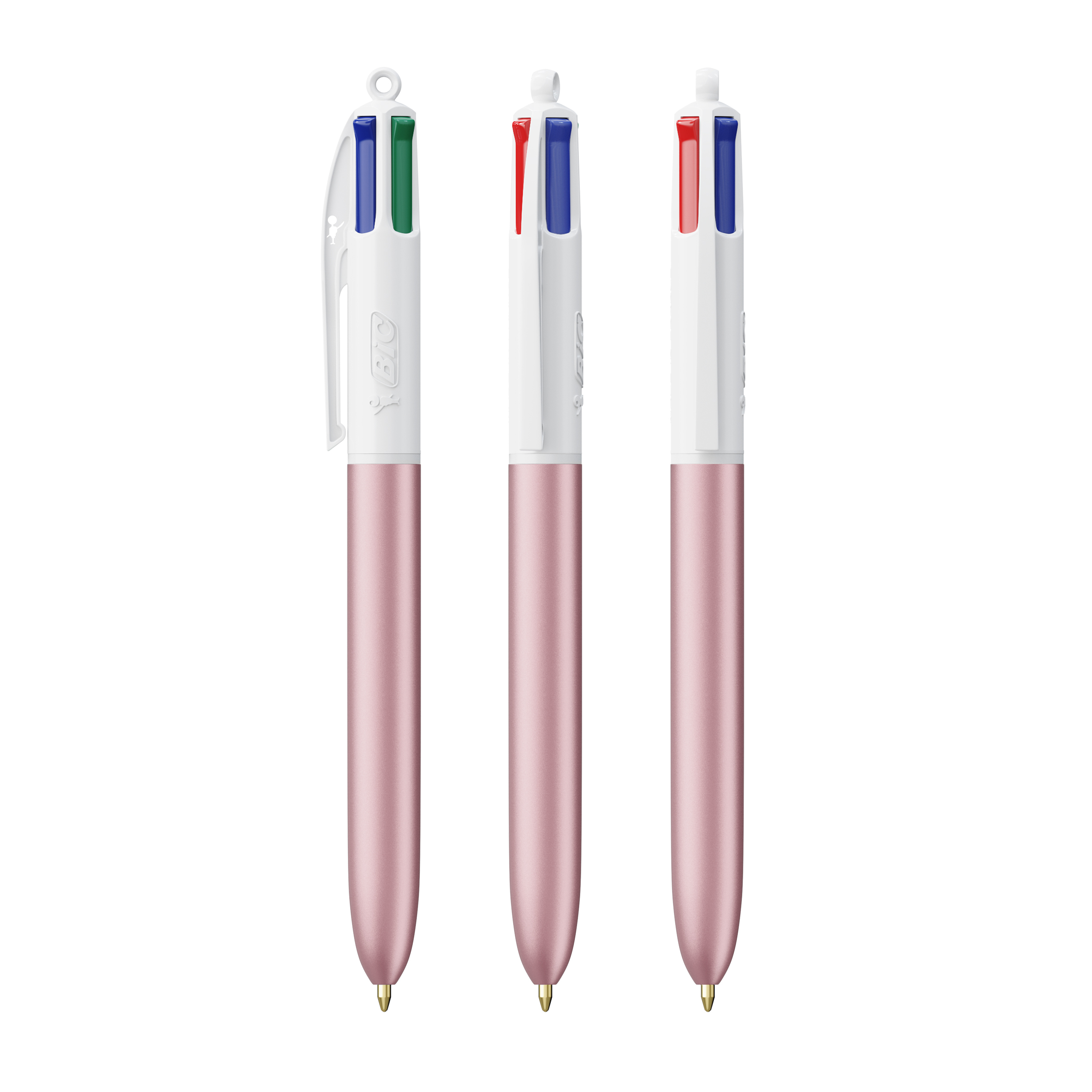 Stylo à bille BIC® 4 Couleurs publicitaire Glacé Glacé rose - blanc